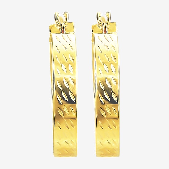 Womens 10K Gold 19.3mm Hoop Earrings