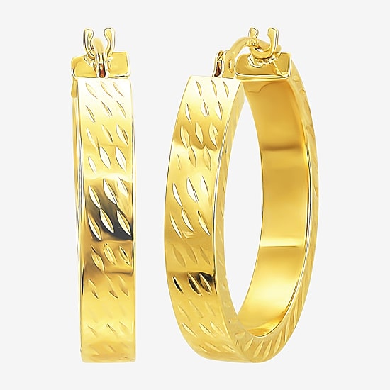 Womens 10K Gold 19.3mm Hoop Earrings