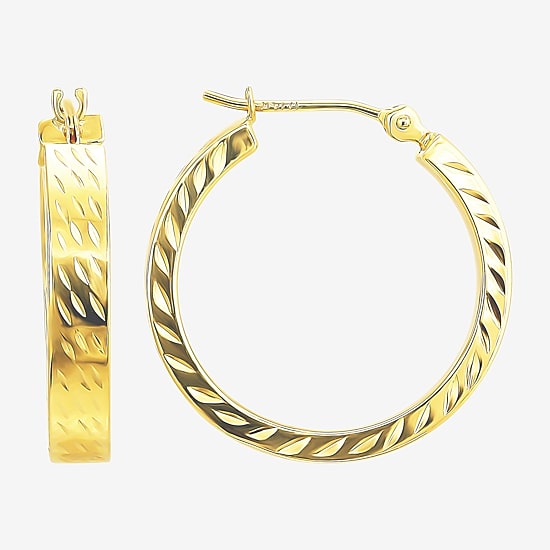 Womens 10K Gold 19.3mm Hoop Earrings