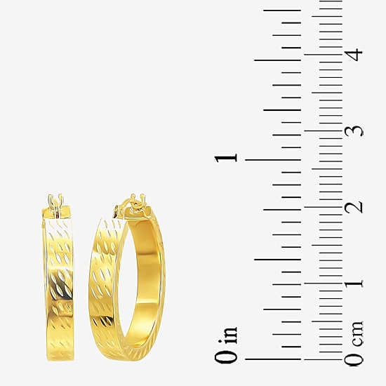 Womens 10K Gold 19.3mm Hoop Earrings