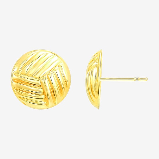 Womens 10K Gold Round 2 Pair Earring Set