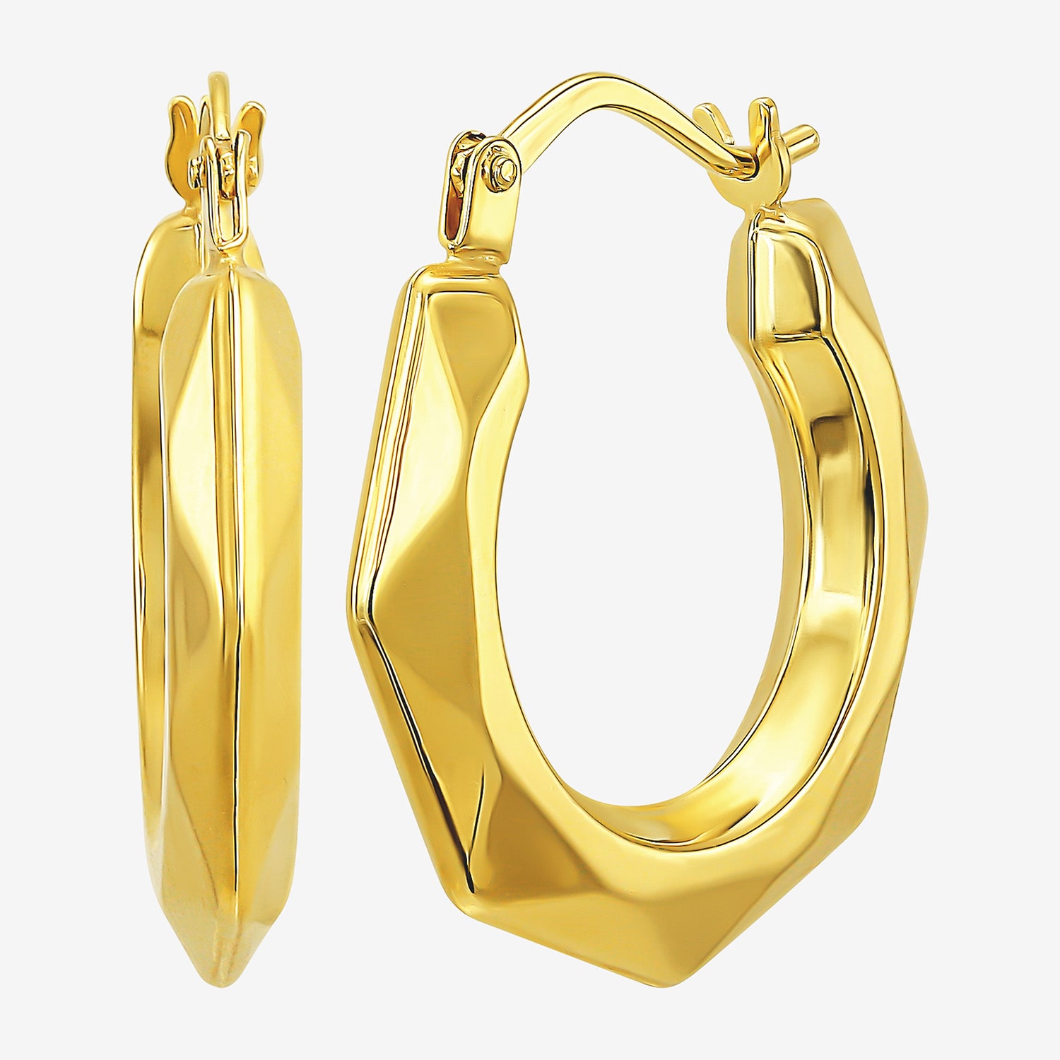 Womens 10K Gold 20mm Hoop Earrings