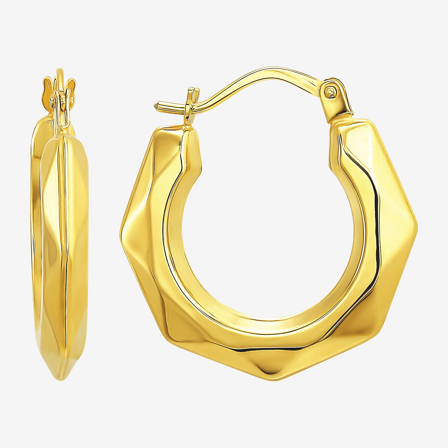 Womens 10K Gold 20mm Hoop Earrings