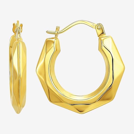 Womens 10K Gold 20mm Hoop Earrings