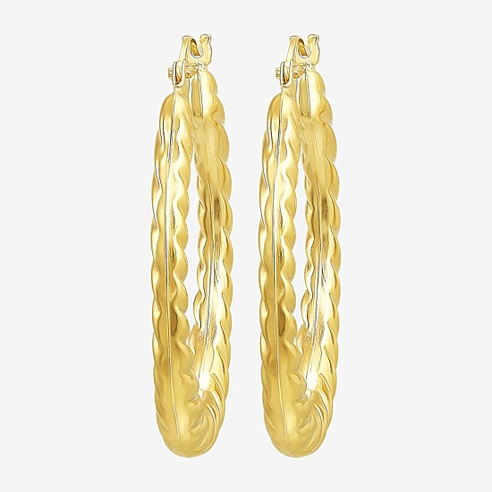 Womens 10K Gold 28.6mm Hoop Earrings