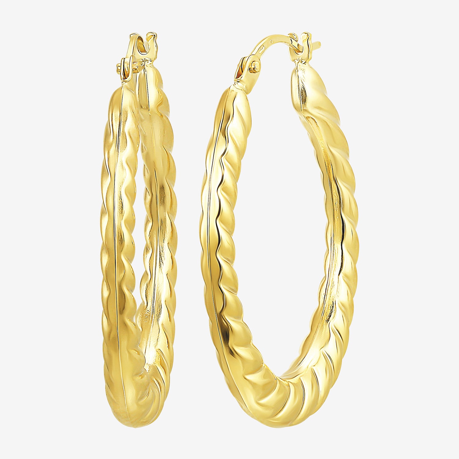 Womens 10K Gold 28.6mm Hoop Earrings