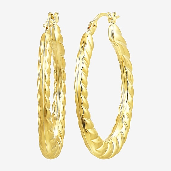 Womens 10K Gold 28.6mm Hoop Earrings