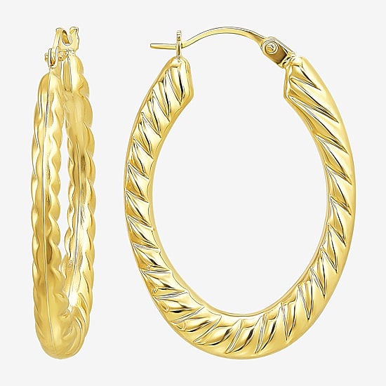 Womens 10K Gold 28.6mm Hoop Earrings