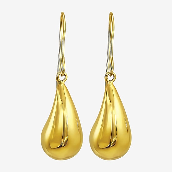 Womens 10K Gold Drop Earrings