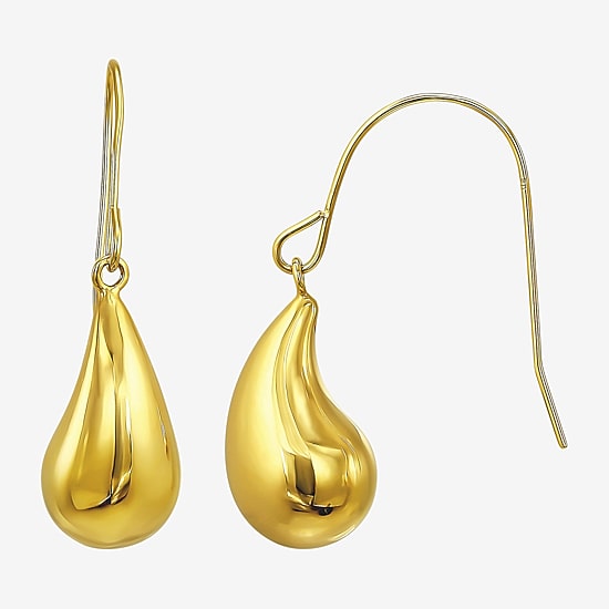 Womens 10K Gold Drop Earrings