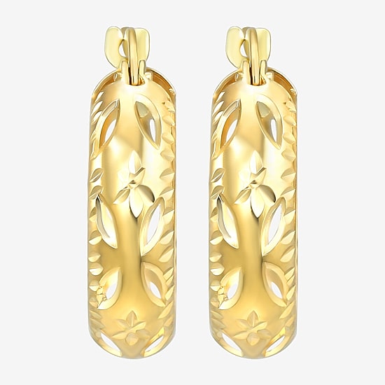Womens 10K Gold 17.5mm Hoop Earrings