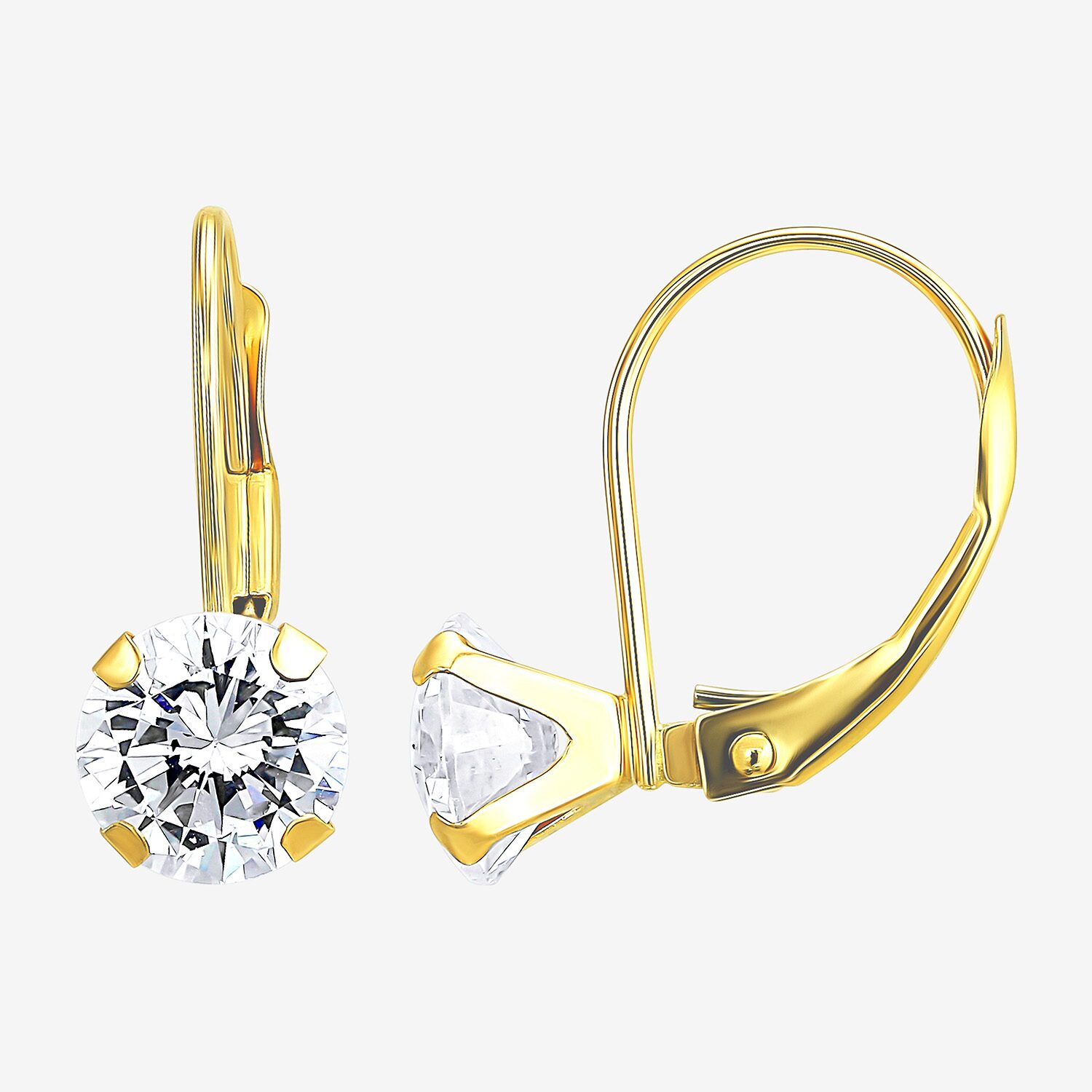 Womens Cubic Zirconia 10K Gold Pair Earring Set