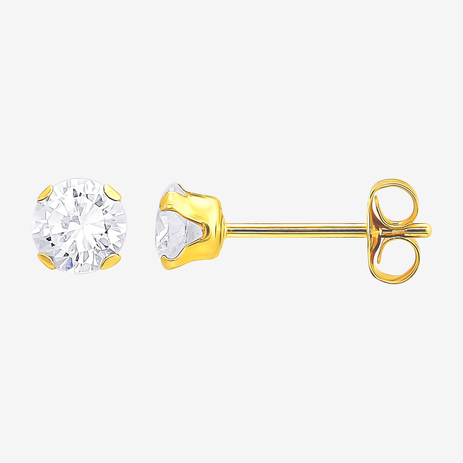 Womens Cubic Zirconia 10K Gold Pair Earring Set