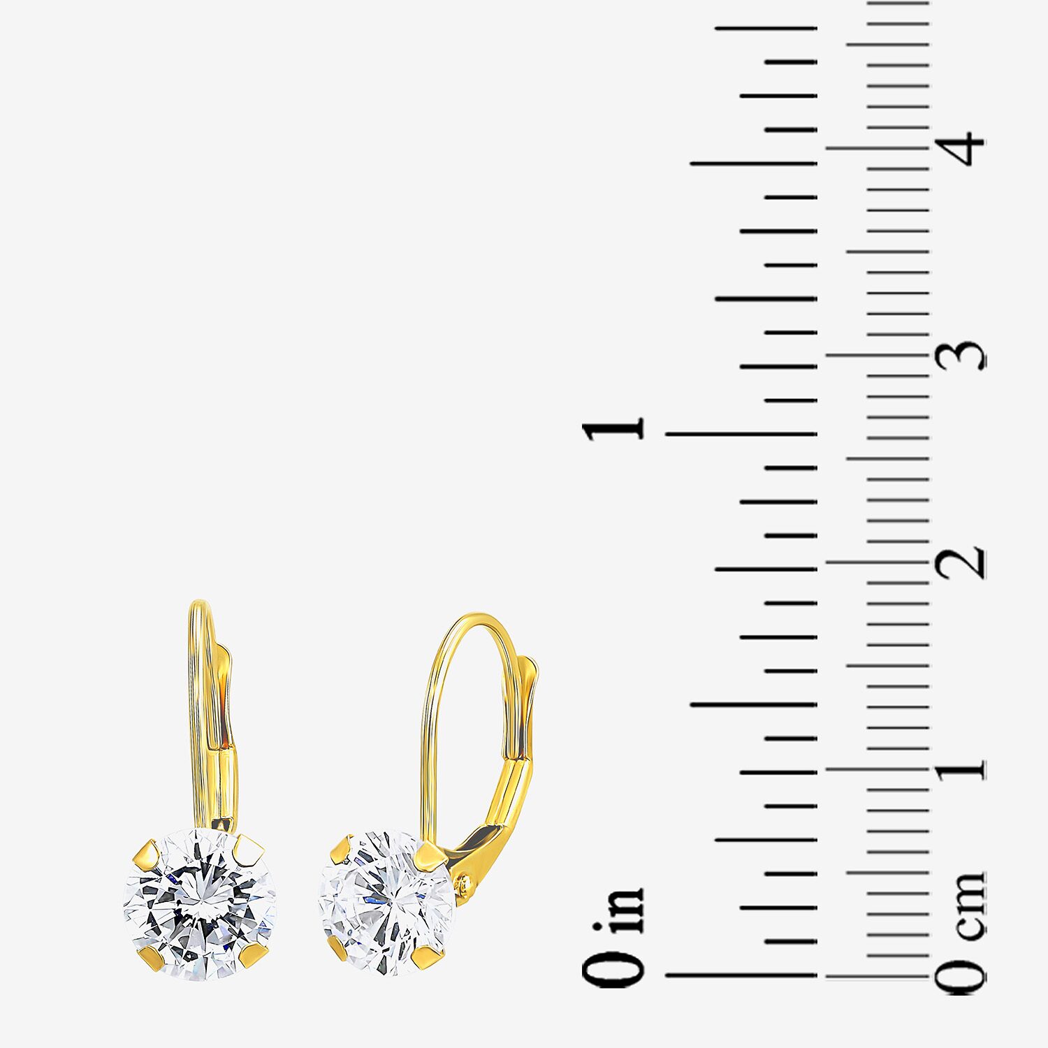 Womens Cubic Zirconia 10K Gold Pair Earring Set