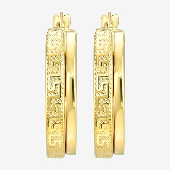 Womens 10K Gold 18.5mm Hoop Earrings