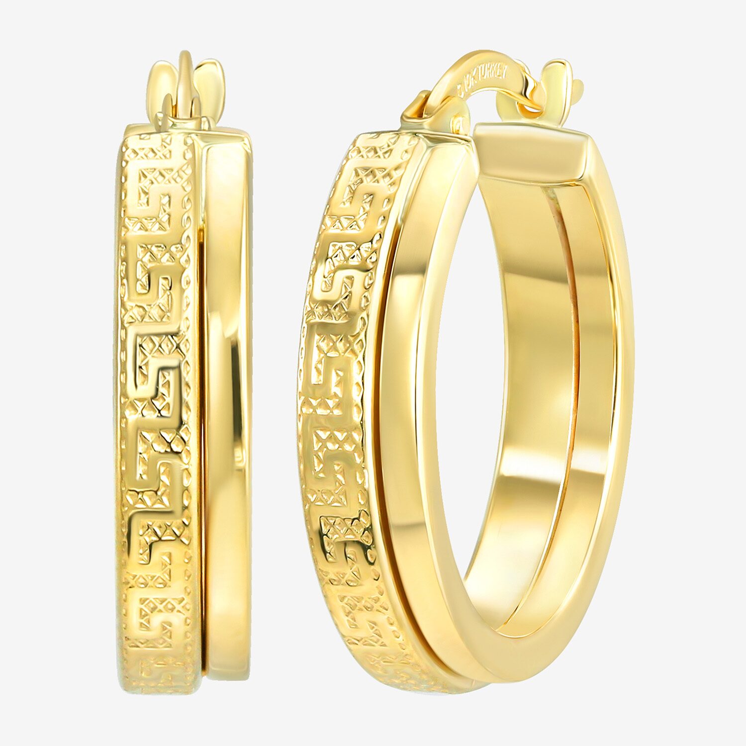 Womens 10K Gold 18.5mm Hoop Earrings