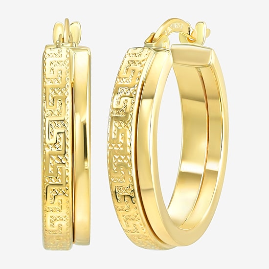Womens 10K Gold 18.5mm Hoop Earrings
