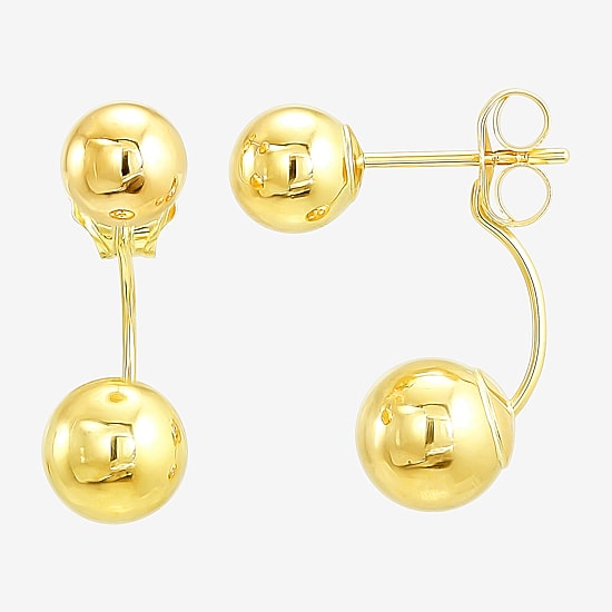 Womens White Cubic Zirconia 10K Gold 2 Pair Earring Set