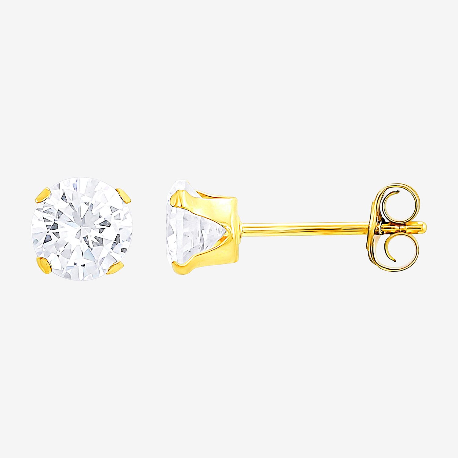 Womens Cubic Zirconia 10K Gold Pair Earring Set