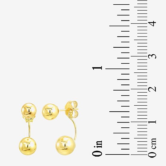Womens White Cubic Zirconia 10K Gold 2 Pair Earring Set