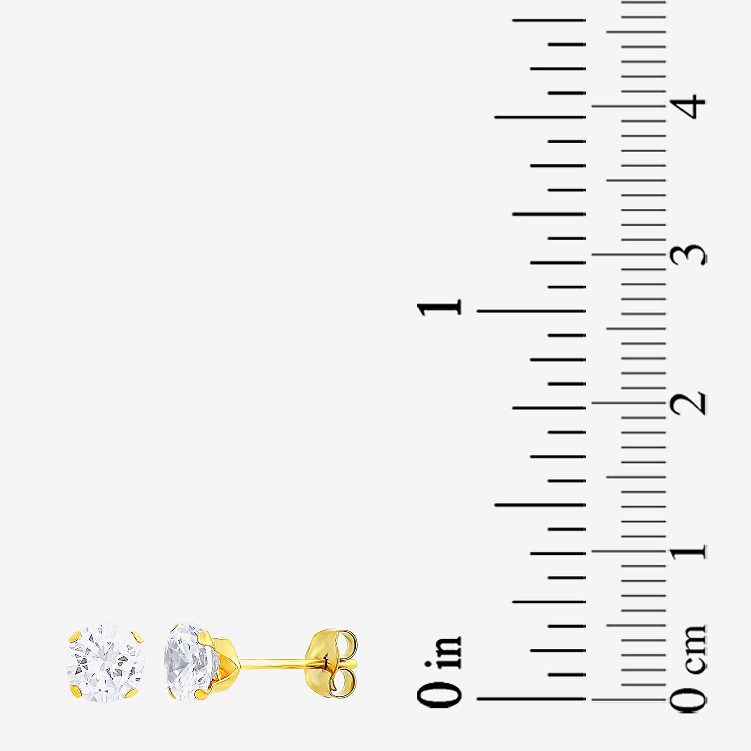 Womens Cubic Zirconia 10K Gold Pair Earring Set