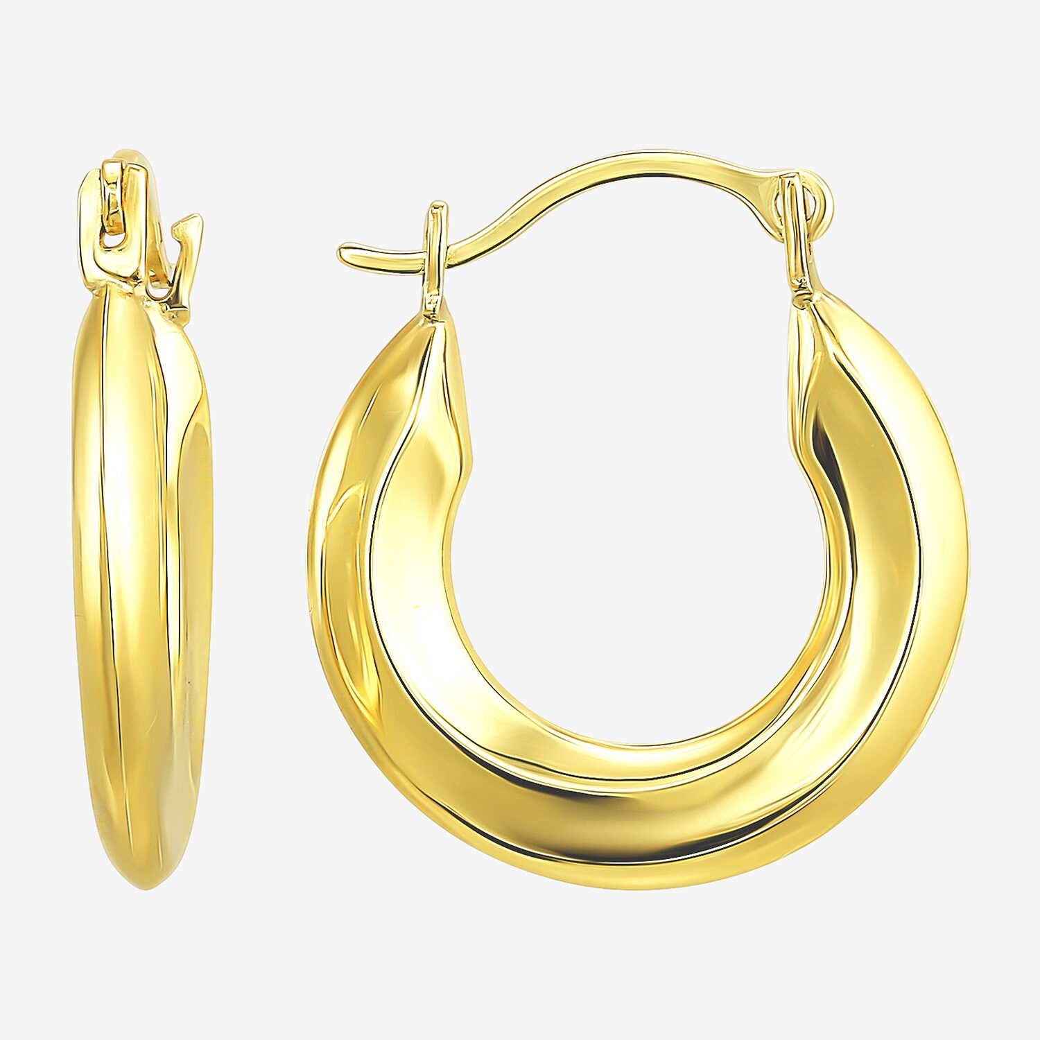 Womens White Cubic Zirconia 10K Gold 2 Pair Earring Set
