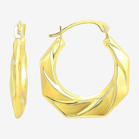 Womens White Cubic Zirconia 10K Gold 2 Pair Earring Set