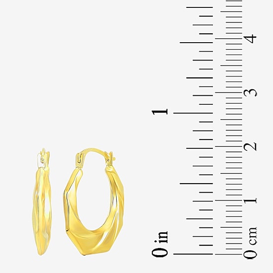 Womens White Cubic Zirconia 10K Gold 2 Pair Earring Set