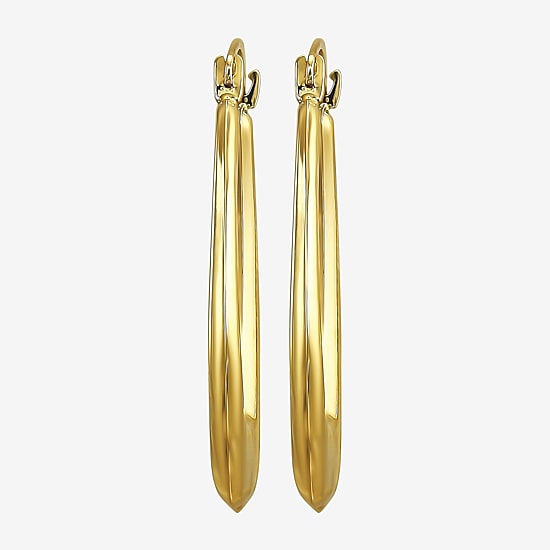 Womens 10K Gold 24mm Hoop Earrings