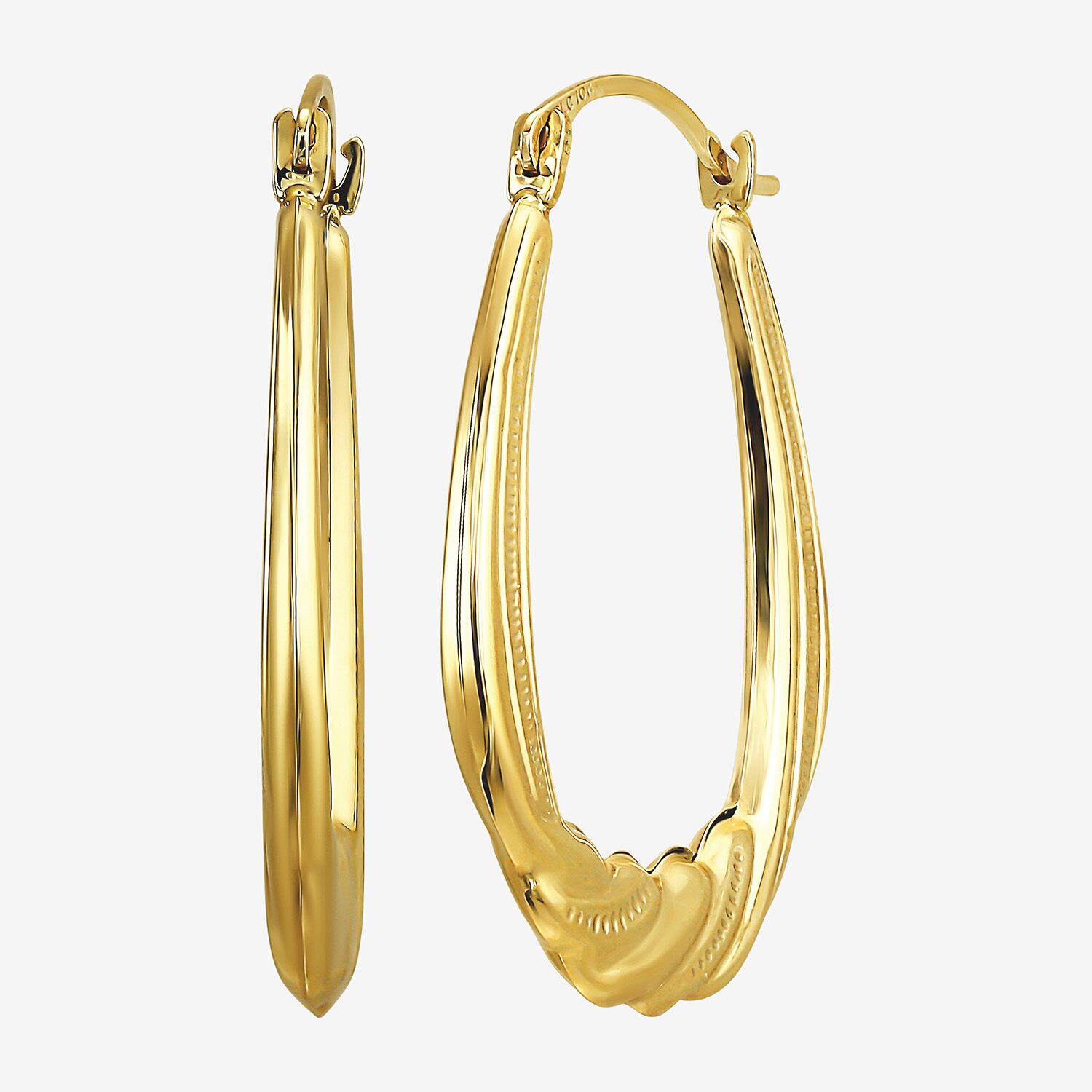 Womens 10K Gold 24mm Hoop Earrings
