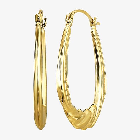 Womens 10K Gold 24mm Hoop Earrings