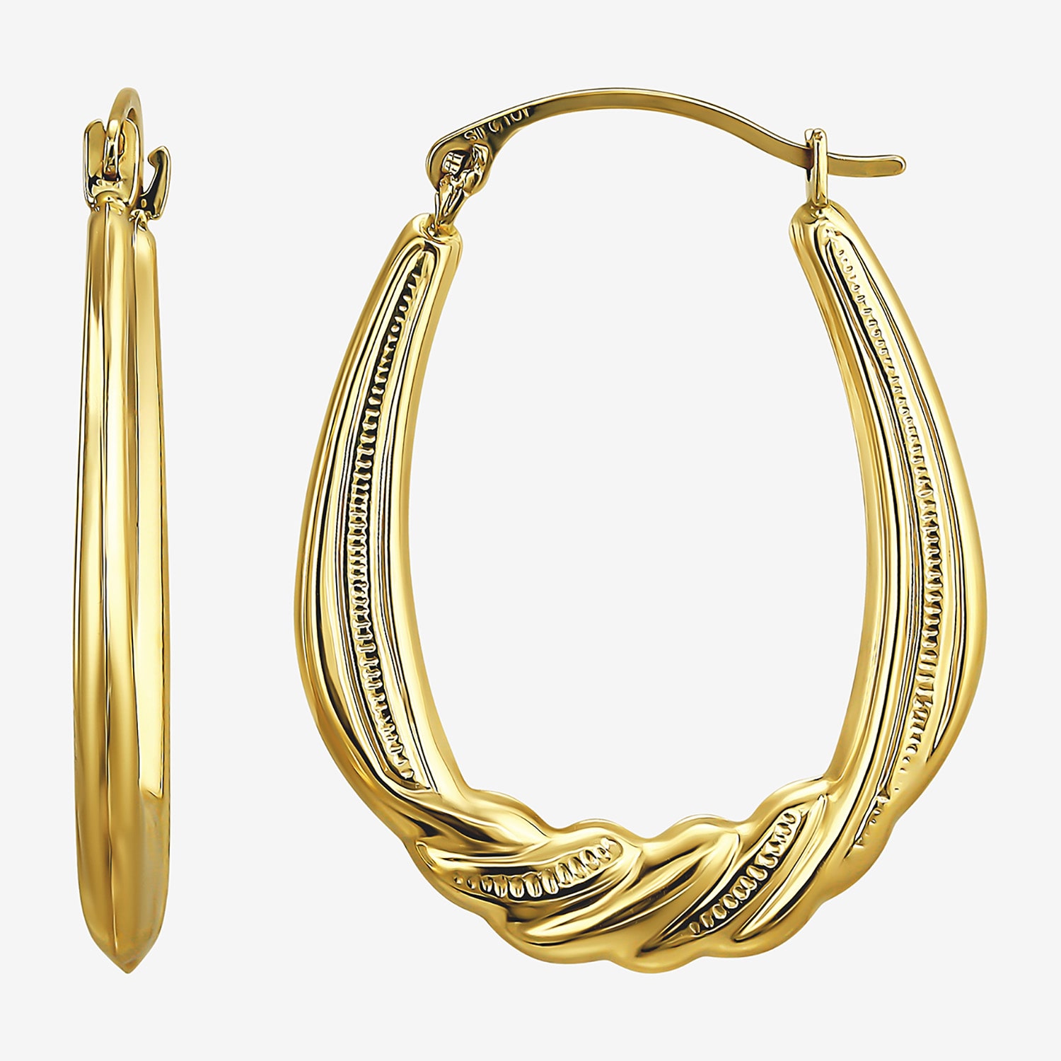 Womens 10K Gold 24mm Hoop Earrings