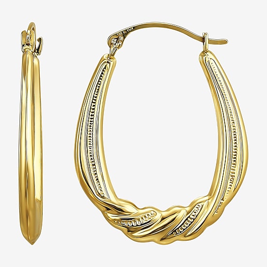Womens 10K Gold 24mm Hoop Earrings
