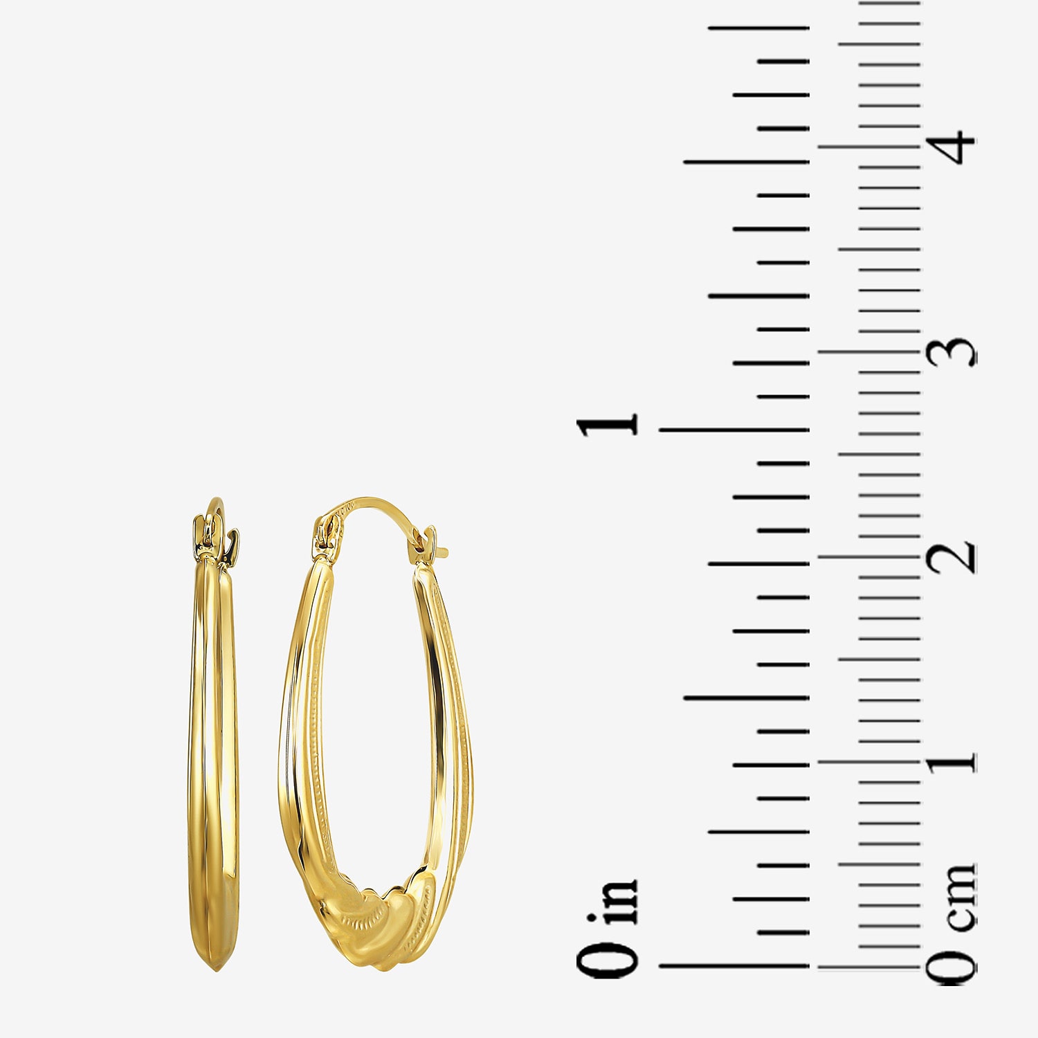 Womens 10K Gold 24mm Hoop Earrings