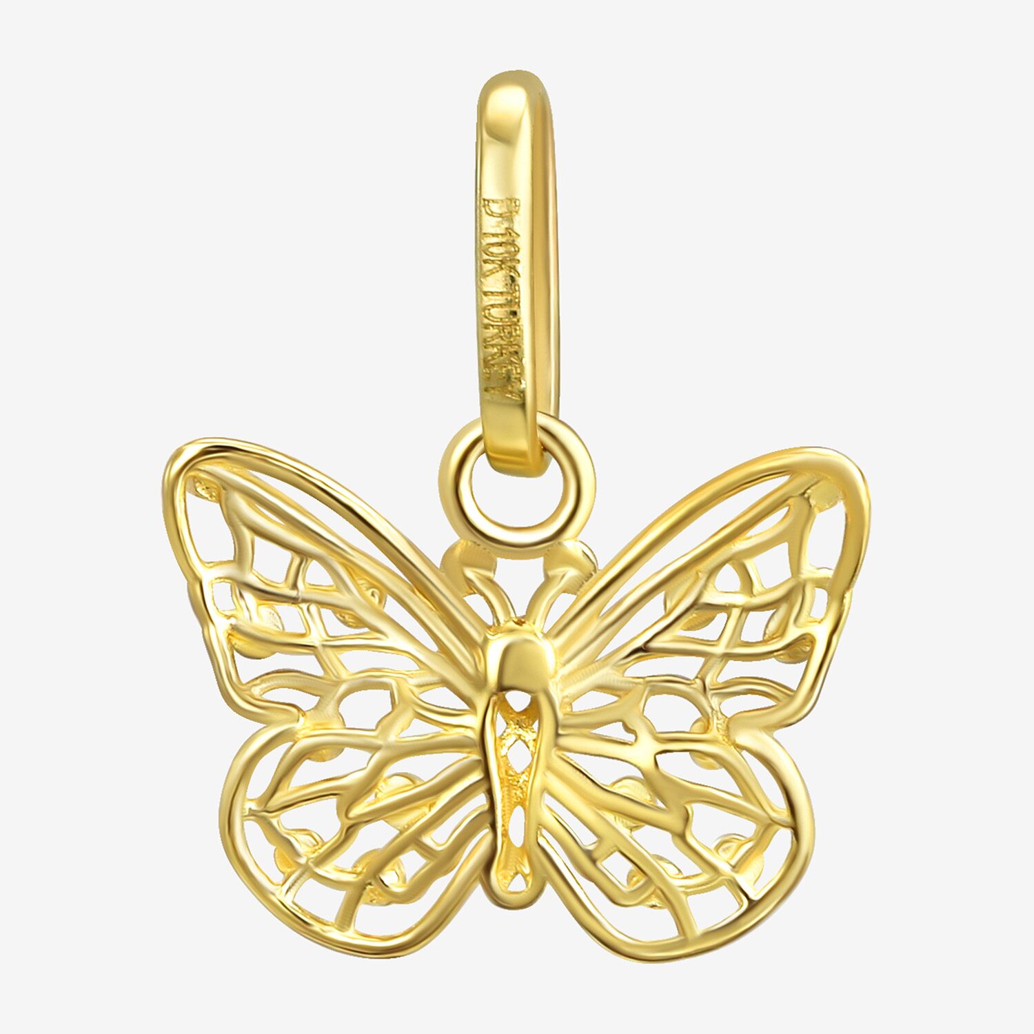 Girls 10K Gold Butterfly Pendant