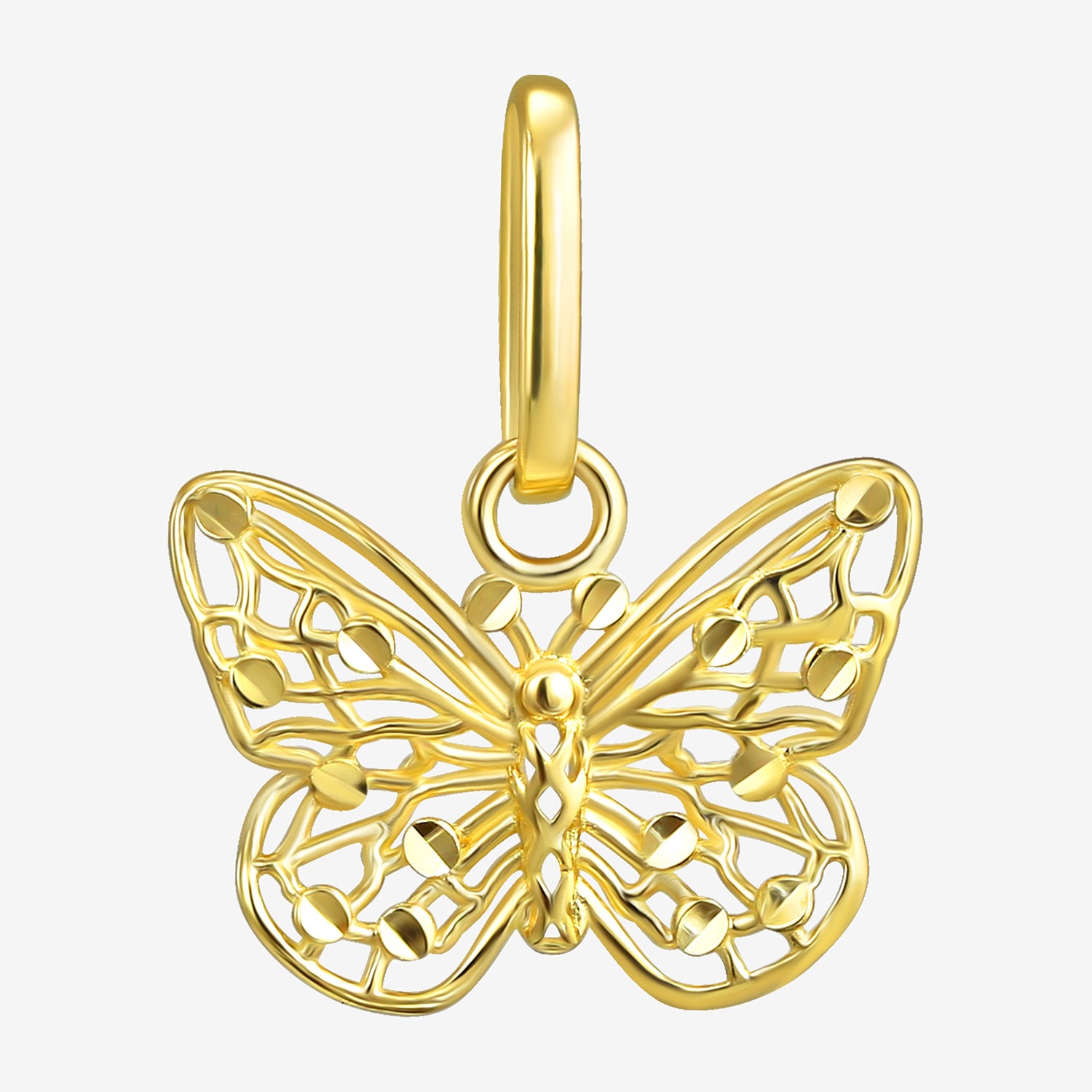 Girls 10K Gold Butterfly Pendant