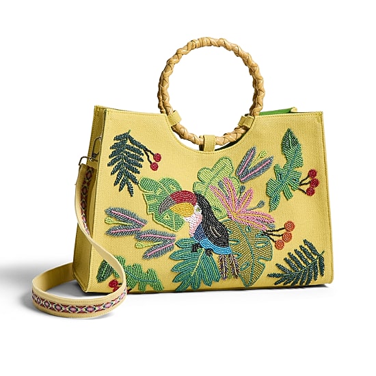 SOL and MER Beaded Tucan Tote Bag