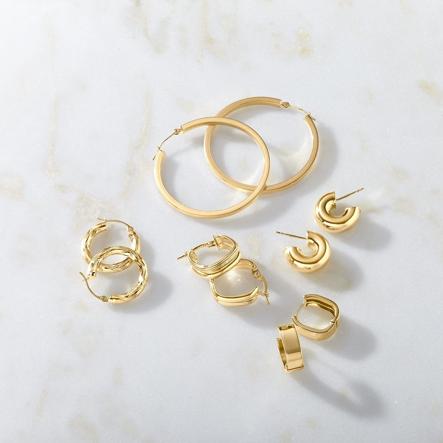Gold Addiction Womens 10K Gold 16mm Hoop Earrings