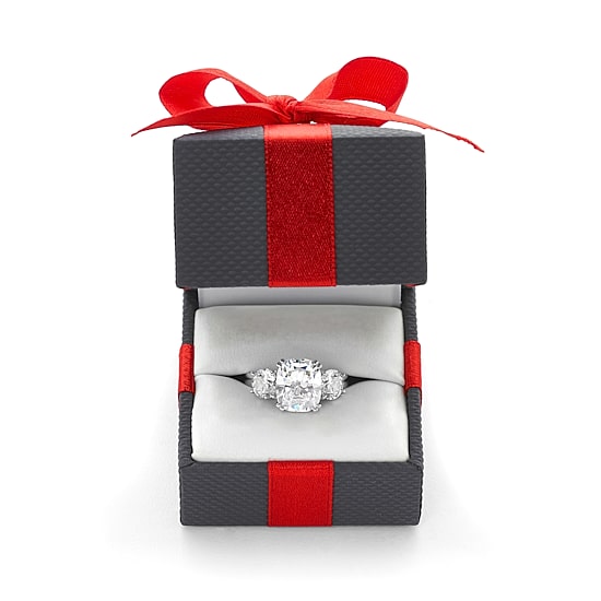 DiamonArt® Womens 5 3/4 CT. T.W. White Cubic Zirconia Sterling Silver 3-Stone Engagement Ring