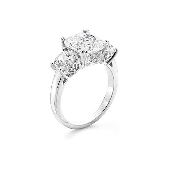 DiamonArt® Womens 5 3/4 CT. T.W. White Cubic Zirconia Sterling Silver 3-Stone Engagement Ring