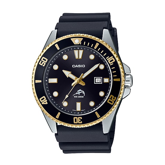 Casio Mens Black Strap Watch Mdv106g-1av
