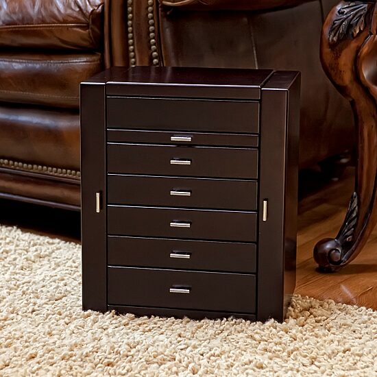 Mele and Co Geneva Womens Java-Finish Jewelry Box