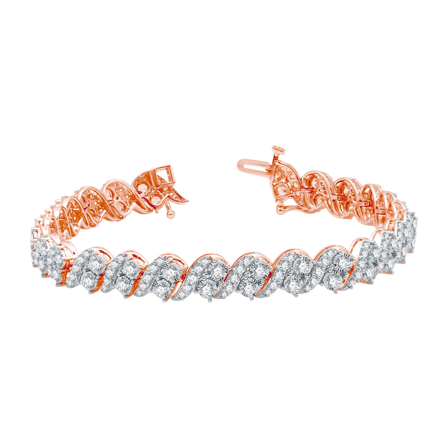 (H-I / I1) Womens 5 CT. T.W. Lab Grown White Diamond 10K Gold 7.5 Inch Tennis Bracelet