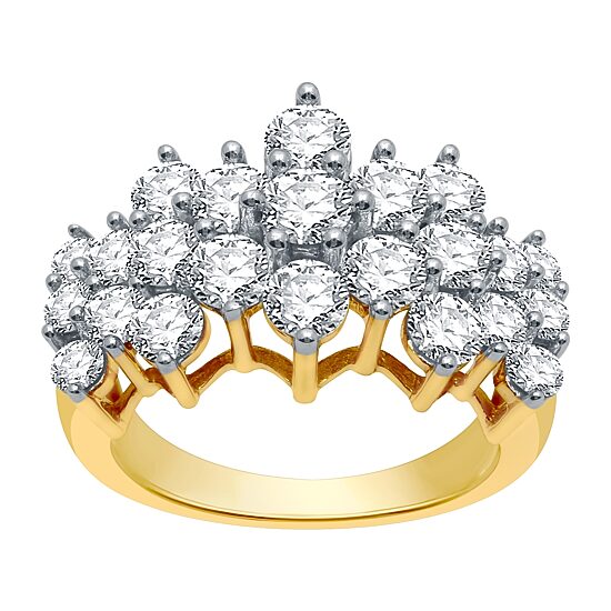 Womens 3 CT. T.W. Natural White Diamond 10K Gold Cluster Band