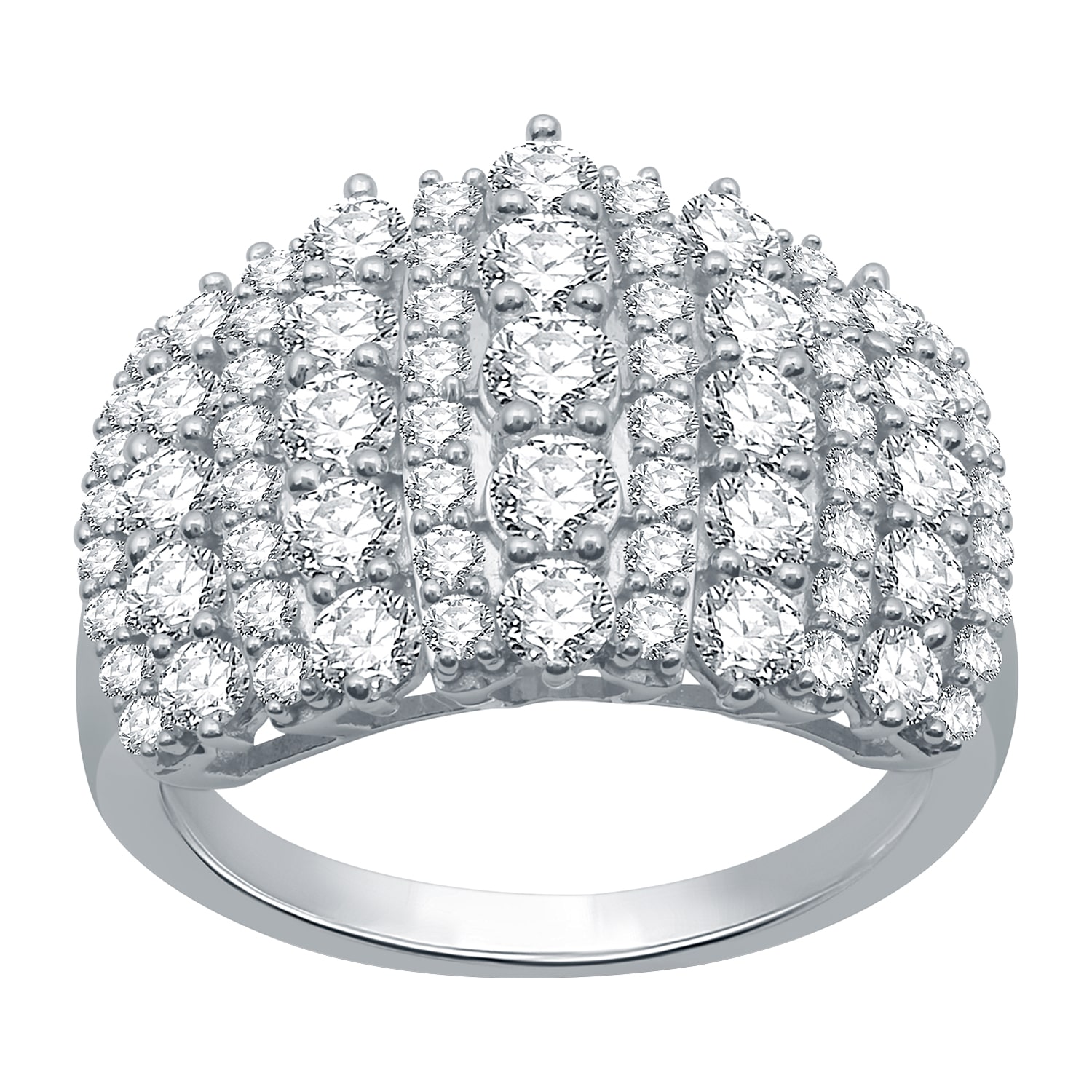 Womens 2 CT. T.W. Natural White Diamond 10K Gold Cluster Band