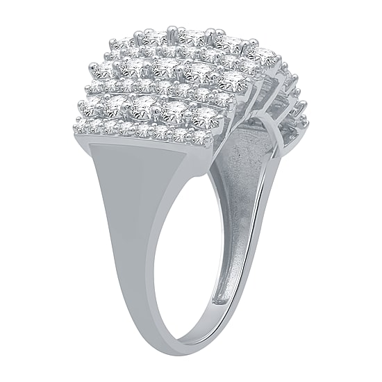 Womens 2 CT. T.W. Natural White Diamond 10K Gold Cluster Band