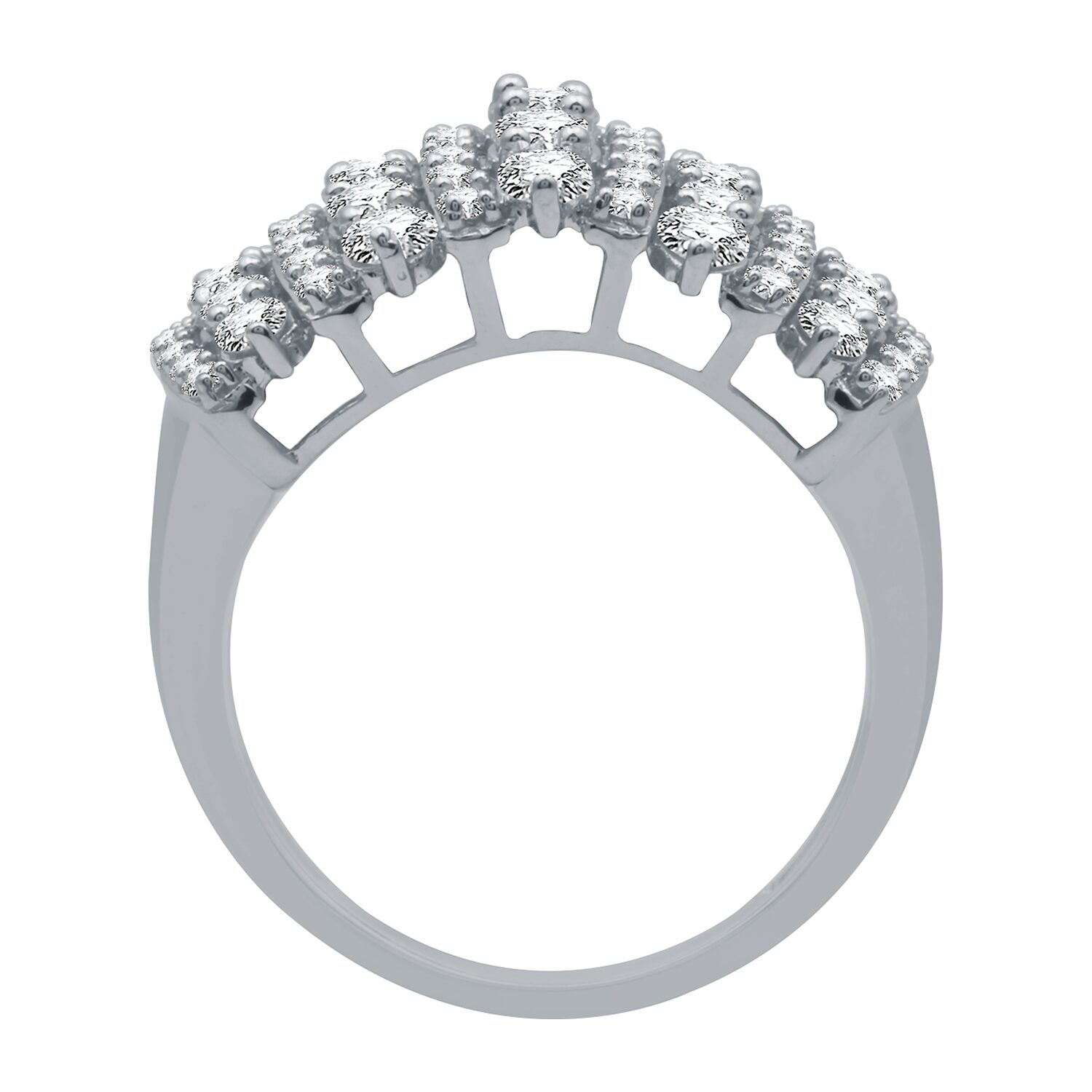 Womens 2 CT. T.W. Natural White Diamond 10K Gold Cluster Band