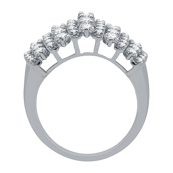 Womens 2 CT. T.W. Natural White Diamond 10K Gold Cluster Band