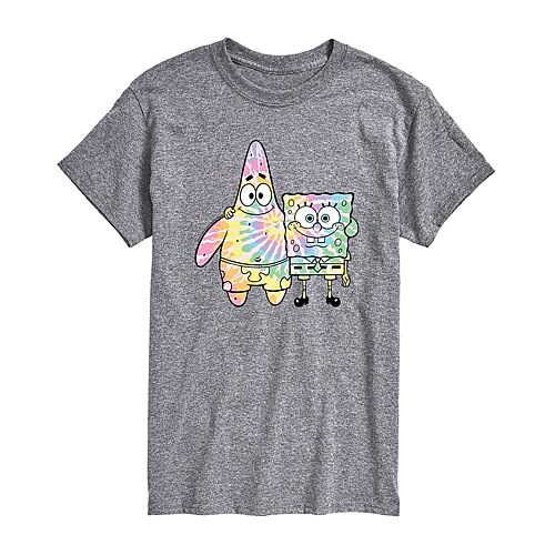 Mens Crew Neck Short Sleeve Classic Fit Spongebob Graphic T-Shirt, X-large, Gray