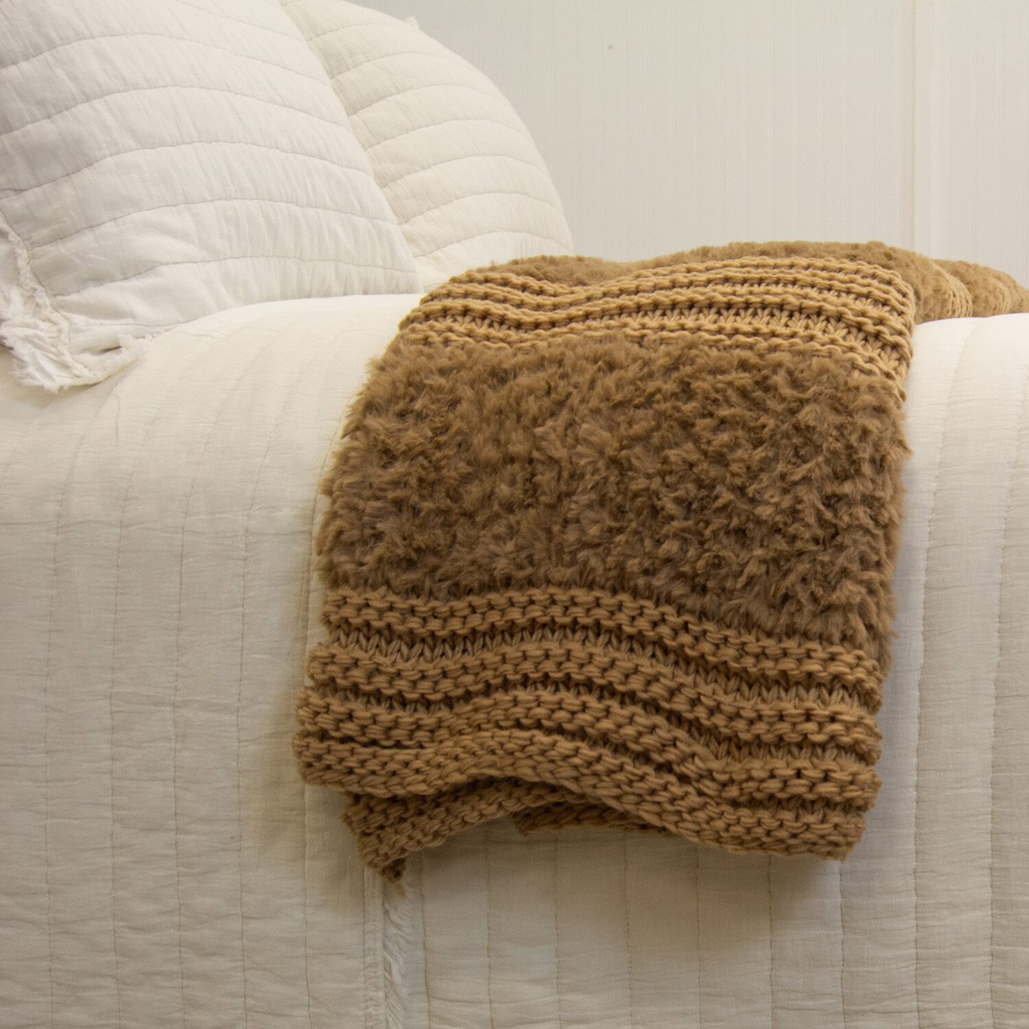 Your Lifestyle By Donna Sharp Faux Fur Plush Knit Midweight Throw